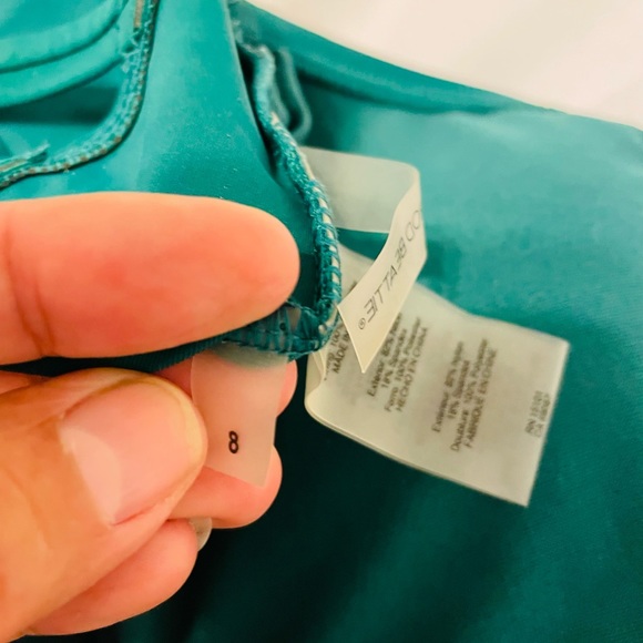 Rod Beattie gorgeous emerald ruffle one piece - Picture 5 of 6